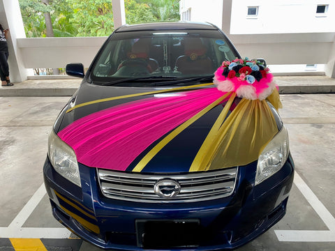 Blue/Gold/Pink/Black Theme Car Decoration  - WED06226