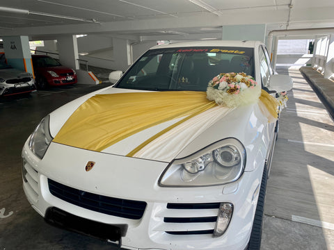 Creative Theme Car Decoration ( White/Gold/Pink) - WED072888
