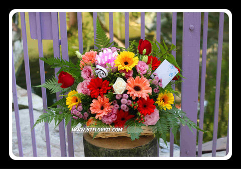 Colourful Flower Basket  - FLB5570