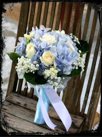 Hydrangea n Rose Bridal Bouquet  - WED0129