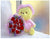 Cute Baby Pooh w Rose Bouquet     - BWF3548val