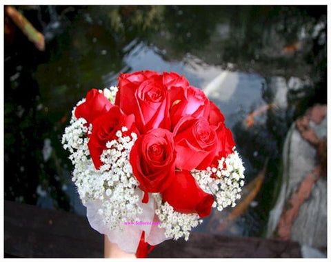Rose n Baby Breath  - WED0189