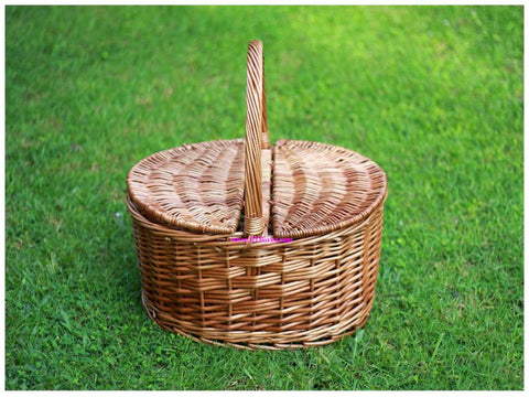 Oval Brown Picnic Basket - PIC0304