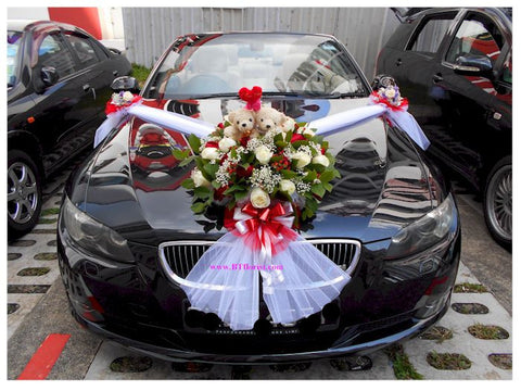 Fresh Flower w Bear Car Decoration - WED0693