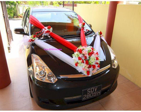Red/White Theme Car Decoration  - WED0664