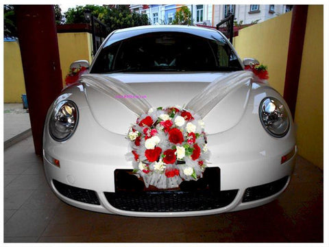 Red/White Theme Car Decoration  - WED0680