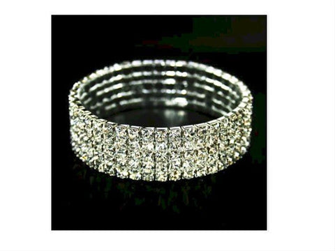 White Rhinestone Bracelet   - WED0378