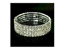 White Rhinestone Bracelet   - WED0378