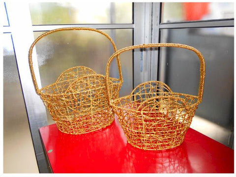 Gold Basket Set of 2 - BAS0458