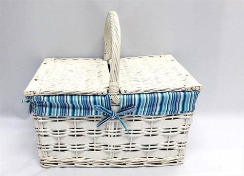White/Blue Picnic Basket - PIC426