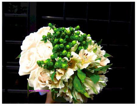 Green/White Bridal Bouquet  - WED0107