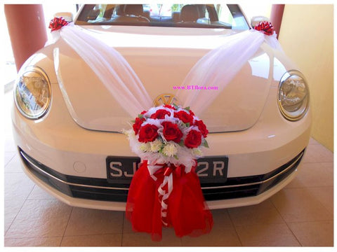 Red/White Theme Car Decoration - WED0659W