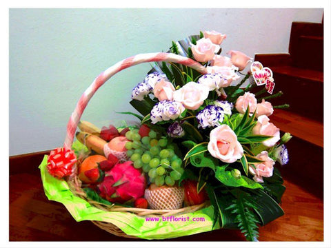 Deluxe Flower & Fruit Basket   - FRB5506