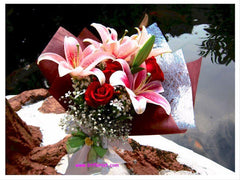 Pink Lily & Rose Bouquet - FBQ1073