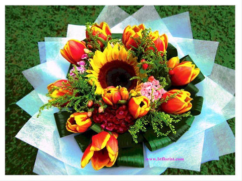 Tulip & Sunflower Bouquet     - FBQ1111