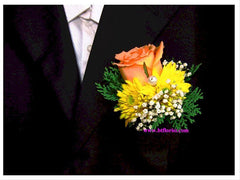 Orange Rose Corsage - WED0217