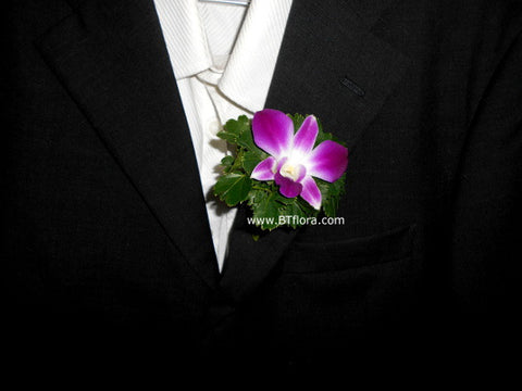 Simple Orchid Boutonniere - WED0279