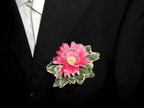 Gerbera n Pearls Corsage - WED0288