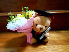 Graduation Bear with Flower   - BWF3569
