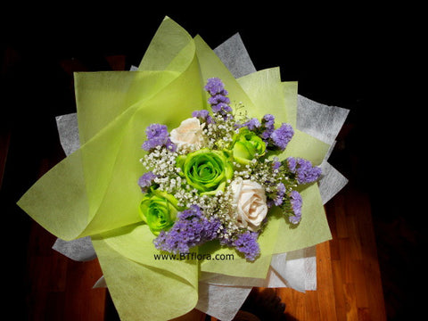Green/White Rose Bouquet  - FBQ1317