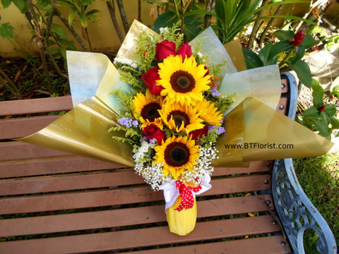 Sunflower with Rose Bouquet        - FBQ1305