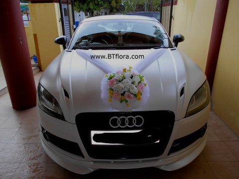 Simple Theme Car Decoration( White/Pink) - WED0742