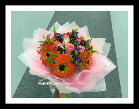 Gerbera & Rose Bouquet     - FBQ1093F