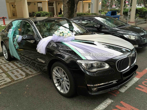 Tiffany/White/Ivory Theme Car Decoration  - WED0633
