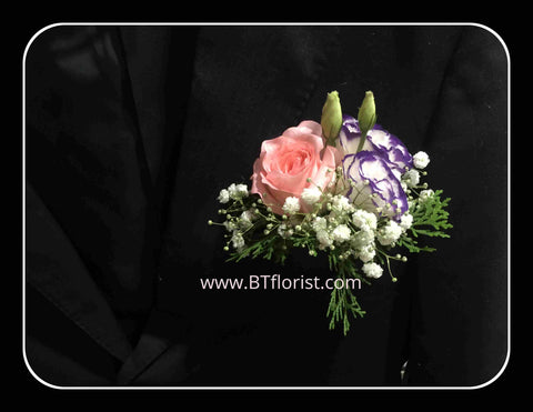 Rose & Eustoma Corsage - WED0352