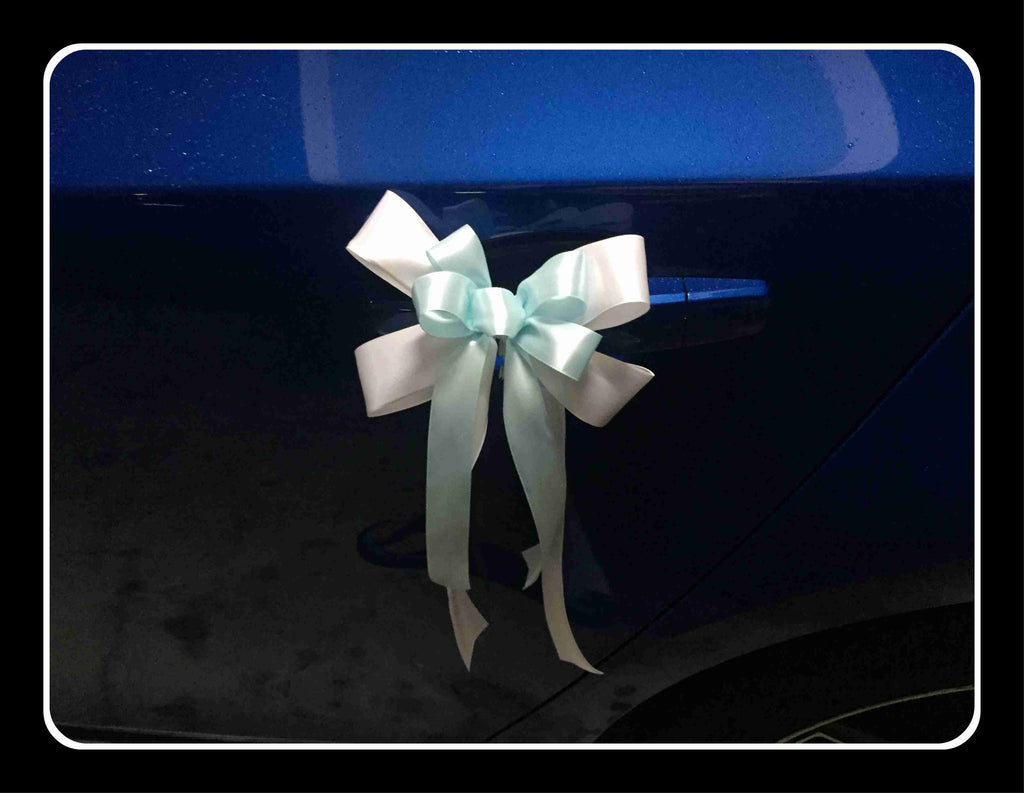 Simple Theme Car decoration ( Blue/White)- WED0731 – BTflorist