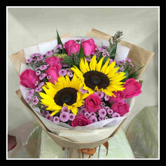 Sunflower n Rose Bouquet - FBQ1355