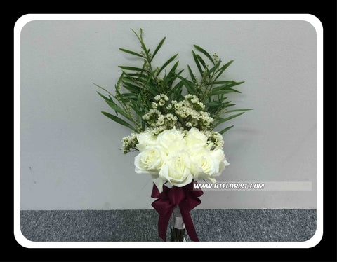 Green/white Bridal Bouquet  - WED0158