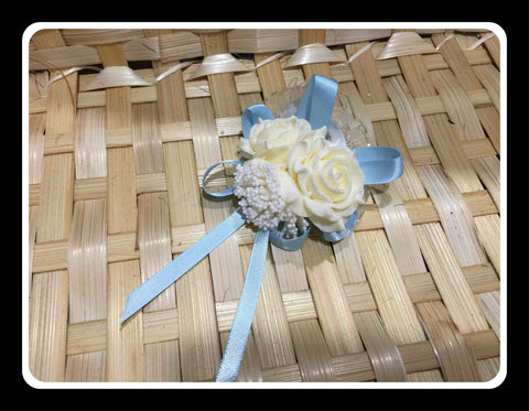 Artificial Champagne Rose Wristlet - WED0366A