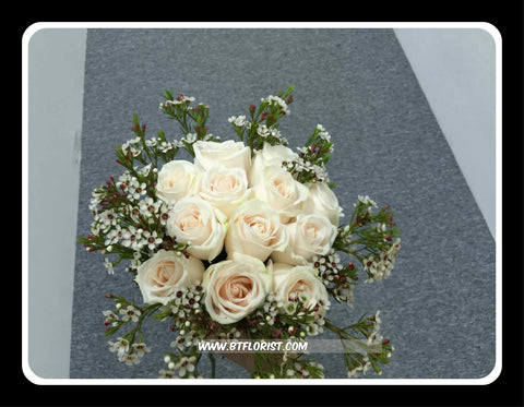 Rose & Wax Flower Bridal Bouquet  - WED0117