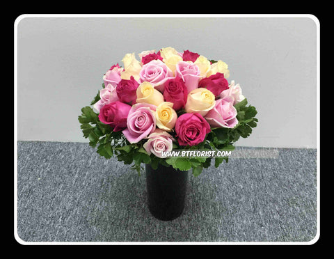 Colourful roses  (In Vase)   - TBF4076