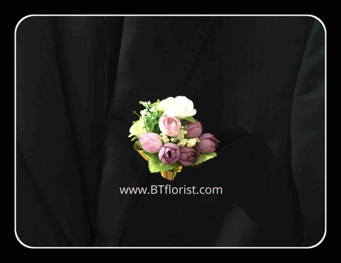 Artificial Purple/white rose Corsage  - ART0459