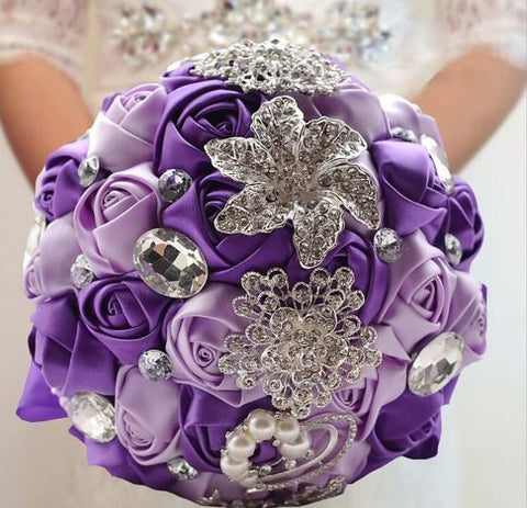 Purple Brooch Bouquet   - WED0346