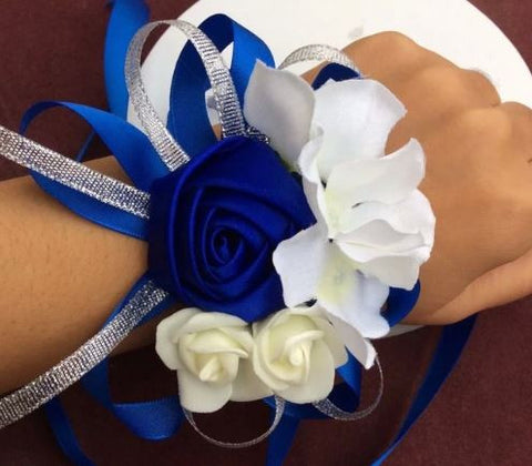 Blue Wrist Corsage   - WED0372A
