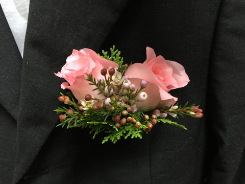 Double Rose Corsage - WED0232