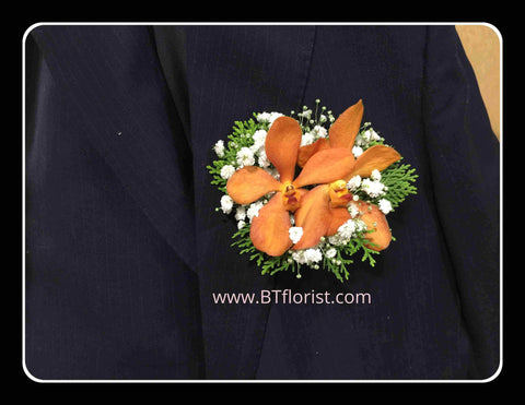 Orange Orchid Corsage - WED0243