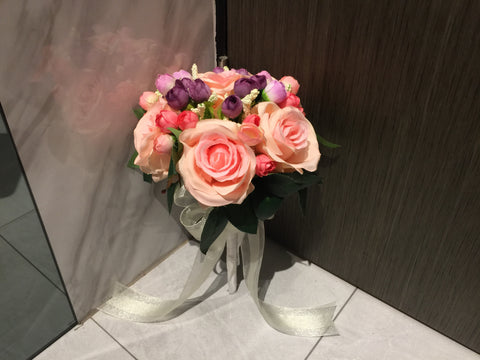 Artificial Rose Bridal Bouquet   - WED0328