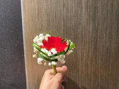 Gerbera with Baby Breath Corsage - WED02398