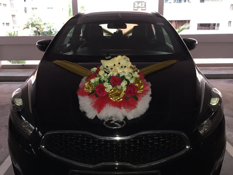 Wedding Bear Theme Car Decoration with Flower     - WED0691