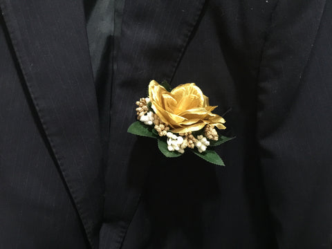 Artificial Gold rose Corsage  - ART0402A