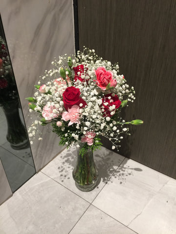 Rose & Carnation in Vase - TBF4156