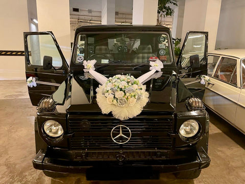 White/Silver Theme Car Decoration - WED06222