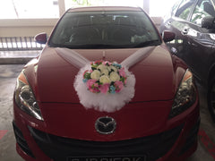 Simple Theme Car Decoration( White/Pink/Blue) - WED0732