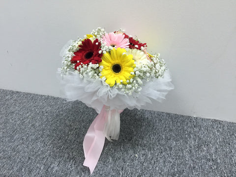 Colourful Gerbera Bridal Bouquet  - WED0160