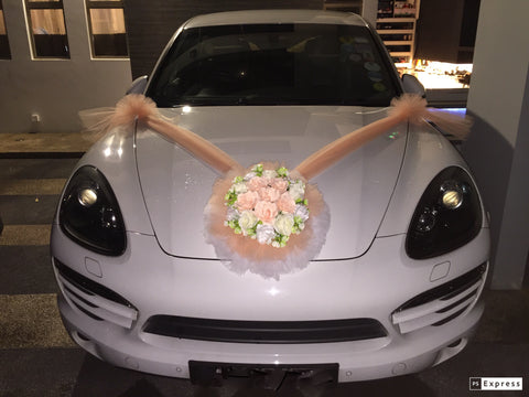 Simple Theme Car Decoration(champagne/White)    - WED0728