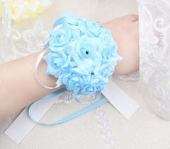 Light Blue Wrist Corsage   - WED0379